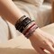Wrapables Boho Hair Tie Bracelets for Women, No Damage Elastic Hair Bands, Hair Accessories for Thick and Thin Ponytails (20pcs), Dark and Bright